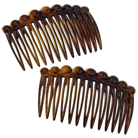 2 French Hair Side Comb Small Tortoise Shell French Twist Hair Combs Decorative, - Picture 1 of 7